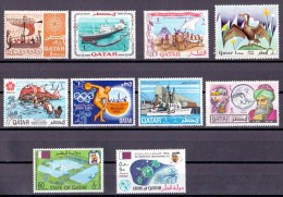 QATAR A Lot Of Different Stamps 10 Values Hinged (Or Best Offer) - Qatar