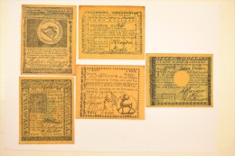 Four Dollars Carolina 1778 Eight State Of Maffachufetts Five Shillings 4 Georgia 1777 7 Seven New-hampshire Billet Usa - Autres & Non Classés