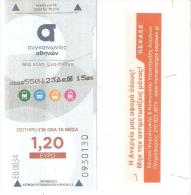 Greece-Ticket 1,20euro Bus/subway,used - Europe