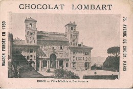 CHROMO CHOCOLAT LOMBART ROME VILLA MEDICIS ET SAINT PIERRE - Lombart