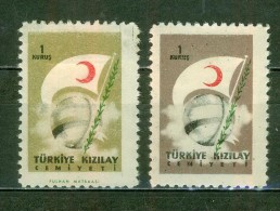 Timbres De Bienfaisance - TURQUIE - Globe Et Drapeau - 1957 - Croissant Rouge, Variété De Couleur - N° 217 * - Wohlfahrtsmarken