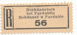 Böhmen Und Mähren / R-label: Bochdanetsch Bei Pardubitz - Bohdanec U Pardubic (2x Number: "56" And "101") (BM1-0087) - Autres & Non Classés