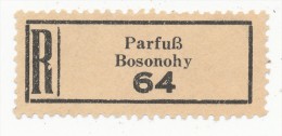 Böhmen Und Mähren / R-label: Parfuss - Bosonohy (2x Number: "64" And "772") German-Czech Text (BM1-0123) - Sonstige & Ohne Zuordnung