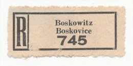 Böhmen Und Mähren / R-label: Boskowitz - Boskovice (4x Num.: "461" & "108" + "328" & "745") German-Czech Text (BM1-0125) - Autres & Non Classés