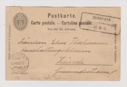 Heimat TG Dussnang 1902-07-28 Aushilfsstempel Auf GS Neues Spät-Datum - Covers & Documents