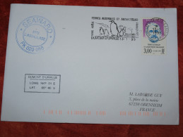 Dumont D´Urville   13  1  19999    Flamme Manchots ASTROLABE Enveloppe Ayant Voyagé - Covers & Documents