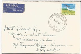 NUEVA ZELANDA CC MAT CAMBRIDGE CENTENNIAL 1964 - Storia Postale