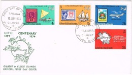 16342. Carta F.D.C. TARAWA (islas Gibert Y Ellice) 1974. U.P.U. Centenary - Isole Gilbert Ed Ellice (...-1979)