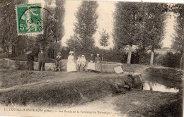 LES AIX-D'ANGILLON LES BORDS DE LA FONTAINE DE VALENTIGNY LE GUE ANIMEE - Les Aix-d'Angillon