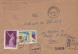 35063- ION JALEA-PEACE, STATUE, MANGALIA SEA RESORT, STAMPS ON REGISTERED COVER, 1961, ROMANIA - Storia Postale