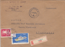 35066- NUCLEAR REACTOR, SHIP, STAMPS ON REGISTERED COVER, 1962, ROMANIA - Storia Postale