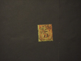 N. CALEDONIA - 1892/3 PITTORICA 5 C. Su 20 C., Soprast. - TIMBRATO/USED - Gebruikt