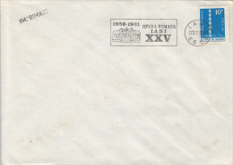 35218- IASI OPERA HOUSE SPECIAL POSTMARK, BRANCUSI ENDLESS COLUMN STAMP ON COVER, 1981, ROMANIA - Covers & Documents