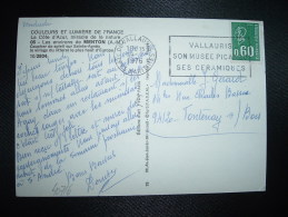 CP TP MARIANNE DE BEQUET 0,60 GGRAVE DE CARNET OBL.MEC.19-2-1976 VALLAURIS (06 ALPES-MARITIMES) - 1971-1976 Marianne (Béquet)