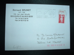 LETTRE TP MARIANNE DE BRIAT TVP ROUGE + BORD DE FEUILLE LETTRE OBL.MEC.17-11-1997 BOURG ST MAURICE (73 SAVOIE) - 1989-1996 Marianna Del Bicentenario