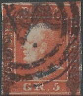 ITALY ITALIA ITALIEN ITALIE Antichi Stati SICILIA 1852 5 GRANA ROSA CARMINIO ANNULLATO - Sicile