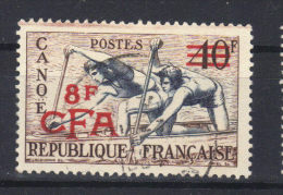 REUNION  CFA         N°314 (1953) Série Sports   Canoë Trace D'essuyage - Used Stamps