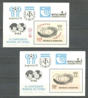 1978 ARGENTINA FIFA WORLD CUP FOOTBALL SOCCER & WINNERS SOUVENIR SHEETS MICHEL: B20, B21 MNH ** - Blocks & Sheetlets