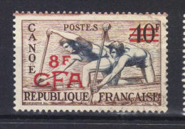 REUNION  CFA         N°314 (1953) Série Sports   Canoë Trace D'essuyage - Used Stamps