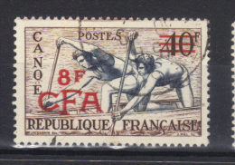 REUNION  CFA         N°314 (1953) Série Sports   Canoë Trace D'essuyage - Used Stamps