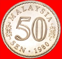 • MOON AND STAR ERROR: MALAYSIA 50 SEN 1980! UNC! RARITY! LOW START ★ NO RESERVE! - Maleisië