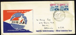 1955  Pietermaritzburg   Bilingual Pair On FDC To The USA SG 167 - FDC