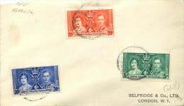 1937  George VI Coronation  Set On FDC To UK  SG 128-130 - Kenya, Ouganda & Tanganyika