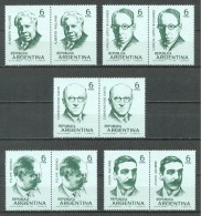 1969 ARGENTINA MUSICIANS MICHEL: 1040-1044 PAIRS MNH ** - Neufs