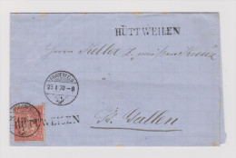 Heimat TG Hüttweilen 1870-01-25 Lang-O Sitzende Brief > St.Gallen - Covers & Documents
