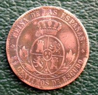 Isabelle II (1833-1868) - 2.5 Centimos De Escudo 1868 - Etoile à 4 Raies - Otros & Sin Clasificación