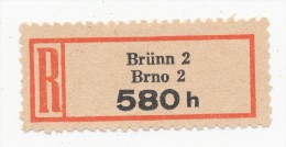 Böhmen Und Mähren / R-label: Brünn 2 - Brno 2 (2x Number: "580h" And "2083h") (BM1-0157) - Sonstige & Ohne Zuordnung