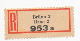 Böhmen Und Mähren / R-label: Brünn 2 - Brno 2 (2x Number: "953a" And "1898a") (BM1-0161) - Sonstige & Ohne Zuordnung