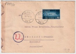 Norwegen, 1944, EF Auf Zensur-Brief , #4819 - Briefe U. Dokumente