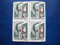 Hungary, 1945, Block Of 4, Overprinted. - Paketmarken