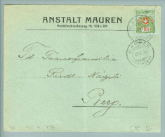 Heimat TG Mauren 1926-07-20 Portofreiheit-Brief Anstalt Mauren Zu#5A Kl#373 Nach Berg - Franchigia