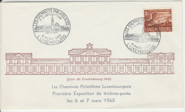Luxembourg 1965 - Cachet Spécial Cheminots Philatélistes - Gare Centrale Train - Maschinenstempel (EMA)