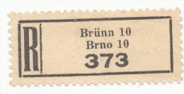 Böhmen Und Mähren / R-label: Brünn 10 - Brno 10 (2x Number: "373" And "634") (BM1-0176) - Other & Unclassified
