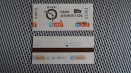 Rail Ticket From Paris-Airport - Fahrkarte - Railway