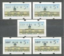 1987 GERMANY BERLIN AUTOMAT ATM STAMPS 5x MICHEL: AUT1 MNH ** - Machines à Affranchir (EMA)