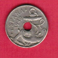 SPAIN  50 CENTIMOS 1949 (62) (KM # 777) - 50 Céntimos