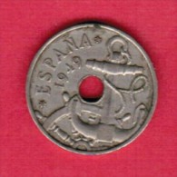 SPAIN  50 CENTIMOS 1949 (62) (KM # 777) - 50 Centiem