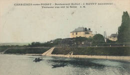 ( CPA 78 )  CARRIÈRES-SOUS-POISSY  /  Restaurant HUBLET  - J. HAYET Successeur - Terrasse Vue Sur La Seine - Carrieres Sous Poissy