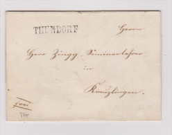 Heimat TG Thundorf 1854-05-09 Langstempel BOM Nach Kreuzlingen - Cartas & Documentos