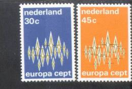 CEPT Sterne Niederlande 987 - 988 ** Postfrisch MNH - 1972