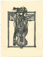 Ex Libris Hendrickx 2 Bois Gravés Crucifiction Autel Culte - Exlibris