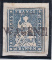 Heimat TG Wagenhausen 1858 ~` Lang-O Briefstück Strubel - Used Stamps