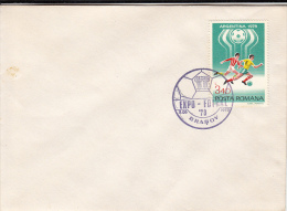 35400- SOCCER, SPORTS PHILATELIC EXHIBITION, SPECIAL POSTMARK, MANOR STAMP ON COVER, 1978, ROMANIA - Lettres & Documents