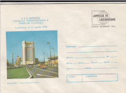 35521- BUCHAREST- INTERCONTINENTAL HOTEL, TOURISM, COVER STATIONERY, 1978, ROMANIA - Hôtellerie - Horeca