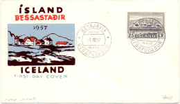 ISLANDE FDC BESSASTADIR REYKAJAVIK 1957 RARE - FDC