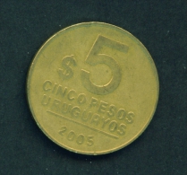 URUGUAY  -  2004  $5  Circulated Coin - Uruguay